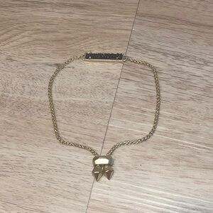 Kendra Scott Gold Adjustable Bracelet with Blue Drusy Stone